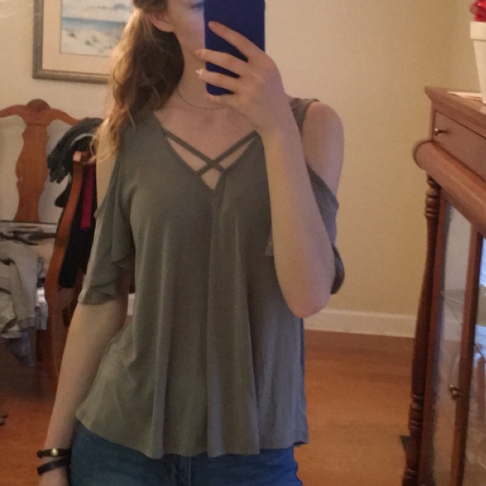 olive green shirt